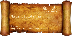 Matz Liliána névjegykártya
